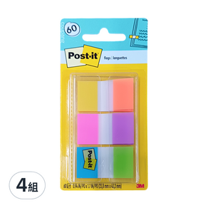 3M Post-it 利貼 抽取式標籤 6色, 60張, 4組
