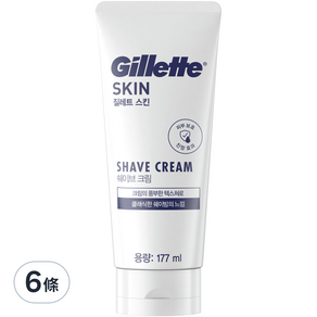 Gillette 吉列 敏感肌適用刮鬍膏, 177ml, 6條