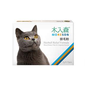 MORESON 木入森 貓咪排毛粉 15入, 貓草風味, 1盒