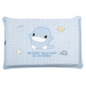KU.KU Duckbill 酷咕鴨 嬰兒感溫記憶枕+枕套, 藍色