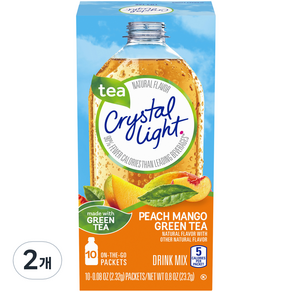 Crystal light 水蜜桃芒果綠茶沖泡飲隨身包, 2.32克, 10包, 2盒