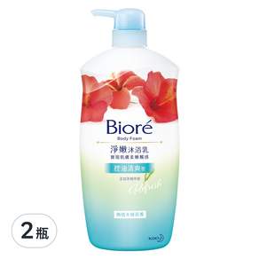 Biore 蜜妮 淨嫩沐浴乳 控油清爽型 熱情木槿花香, 1kg, 2瓶