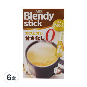 AGF Blendy 8本咖啡歐蕾 無砂糖, 8.3g, 8包, 6盒