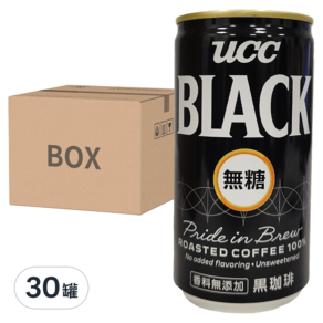 ucc 無糖咖啡飲料, 185g, 30罐