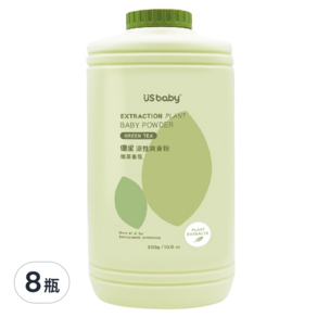 US baby 優生 涼性爽身粉 綠茶香氛, 300g, 8瓶