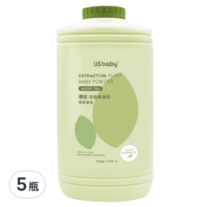 US baby 優生 涼性爽身粉 綠茶香氛, 300g, 5瓶