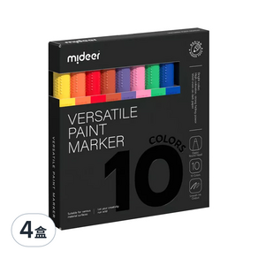 mideer 創意水性油漆塗鴉筆 10色, 4盒