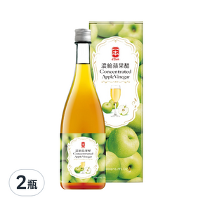 e.Ben 一本 濃縮蘋果醋 玻璃瓶精裝盒, 500ml, 2瓶