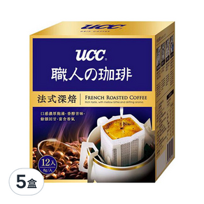 ucc 法式深焙濾掛式咖啡, 8g, 12包, 5盒