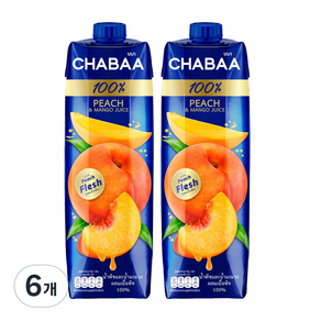 CHABAA 啜吧 芒果佐水蜜桃汁, 1L, 6瓶