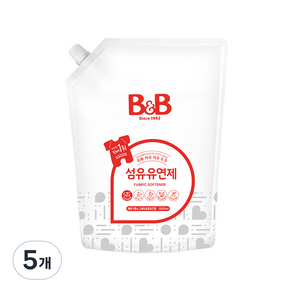 B&B 嬰兒衣物柔軟精補充包 佛手柑+葡萄柚香, 1.5L, 5包