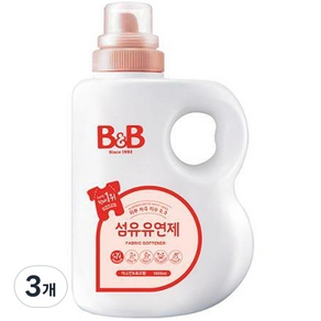 B&B 嬰兒衣物柔軟精 茉莉花&玫瑰香, 1800ml, 3桶