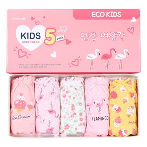 Kids Line 女童印花三角內褲 5入