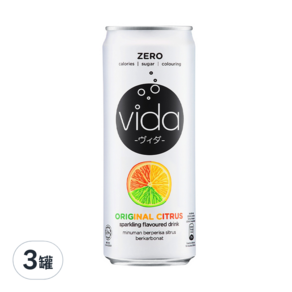 DyDo Vida氣泡飲 柑橘味, 325ml, 3罐