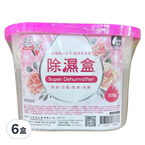 快克 玫瑰香除溼盒, 450ml, 6盒