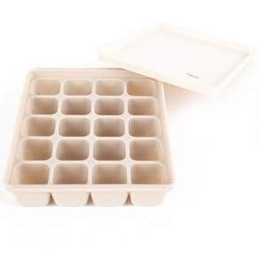 TGM 20格矽膠副食品冷凍儲存分裝盒, 淺灰, 1個