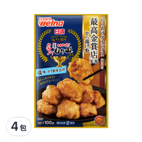 Nisshin Seifun 日清製粉 最高金賞炸雞粉 香蒜椒鹽, 100g, 4包