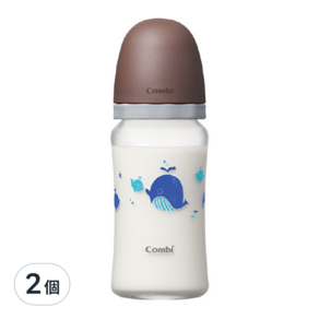 Combi 康貝 真實含乳寬口玻璃奶瓶 #71115 2個月以上 M, 棕色, 240ml, 2個