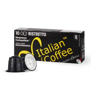 Nespresso咖啡機適用 Ristretto義式濃縮咖啡膠囊, 5.5g, 10顆, 1盒