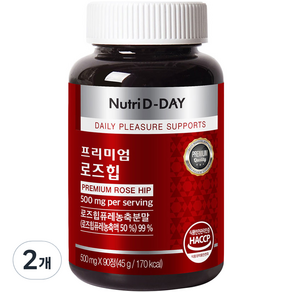 NutriD-Day 優質玫瑰果錠, 90顆, 2罐