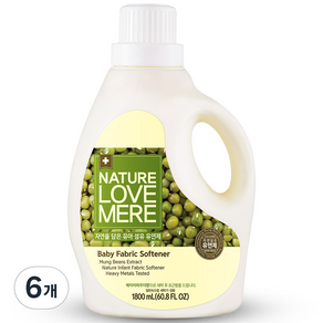 NATURE LOVE MERE 然自母愛 綠豆萃取嬰幼兒衣物柔軟精, 1.8L, 6個