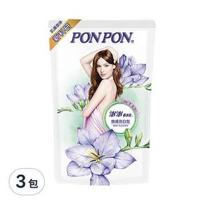 PON PON 澎澎 香浴乳 煥膚亮白型 補充包, 700g, 3包