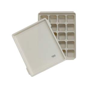 tgm 粉彩 白金矽膠副食品冷凍儲存分裝盒, 淺灰, 1個