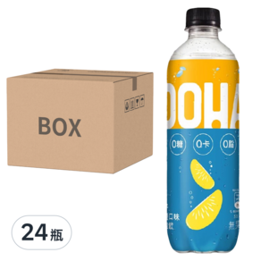 OOHA 氣泡飲 柚子海鹽, 500ml, 24瓶