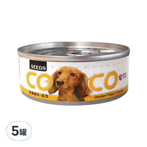 惜時 聖萊西 COCO 愛犬機能餐罐, 鮮嫩雞肉 + 起司, 80g, 5罐