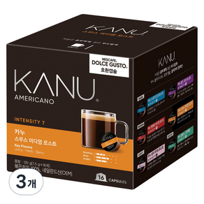 KANU Dolce Gusto 相容膠囊咖啡 順滑中度烘焙, 16入, 7.5克, 3個