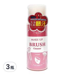 MEKO 刷具 粉撲清潔液, 140ml, 3瓶