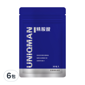 UNIQMAN 優仕曼 精胺酸 素食膠囊, 30顆, 6包