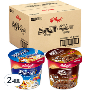 Kellogg's 家樂氏 杯裝玉米麥片 9入+杯裝巧克力格格脆 9入, 2組