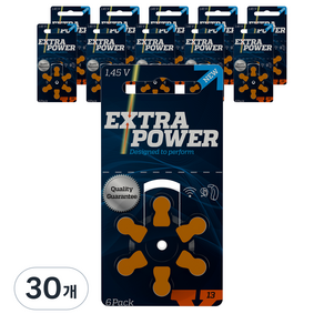 Extra Power助聽器電池 6入, 13, 30個