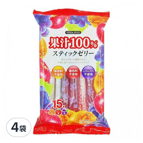 RIBON 立夢 果汁果凍條 15條, 225g, 4袋