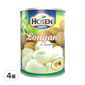 HOSEN 龍眼罐頭, 565g, 4罐