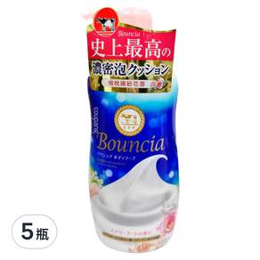 COW STYLE 牛乳石鹼 Bouncia美肌保濕沐浴乳 愉悅花香, 480ml, 5瓶