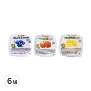 u.may 優妹 優格布丁 水蜜桃*4入+藍莓*4入+芒果*4入, 840g, 6組