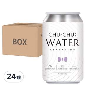 CHU-CHU 啾啾 氣泡水, 藍莓, 330ml, 24罐