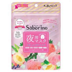 BCL Saborino 晚安面膜 蘆薈蜜桃 5張, 1包