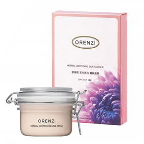 ORENZI 歐倫琪 美白泥膜150g+草本美白蠶絲面膜25ml*6片, 1組