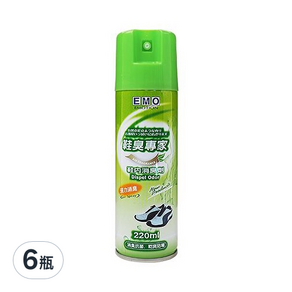 EMO 鞋臭專家 鞋內消臭劑 F-910, 220ml, 6瓶