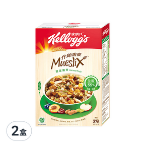 Kellogg's 家樂氏 Mueslix 什錦果麥 葡萄+蘋果+桃+杏仁果口味, 375g, 2盒