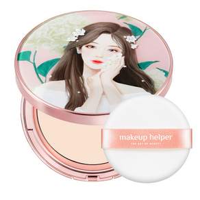 makeup helper Best Art Edition系列經典持效蜜粉餅 Sweet Sophia 25g+專用粉撲, 21 Natural Beige, 1組