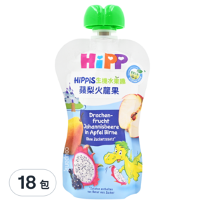 HiPP 喜寶 生機水果趣 蘋梨火龍果, 100g, 18包