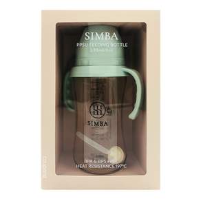 Simba 小獅王辛巴 蘊蜜鉑金PPSU寬口吸管把手防脹氣奶瓶 3個月以上, 綠沐, 270ml, 1盒