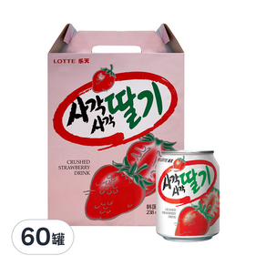 LOTTE 樂天 草莓汁禮盒, 238ml, 60罐