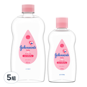 Johnson's 嬌生 嬰兒潤膚油2入組 500ml + 200ml, 5組