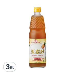 工研 鳳梨水果醋, 600ml, 3瓶