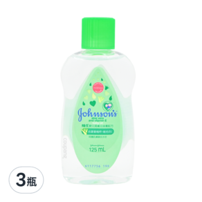 Johnson's 嬌生 嬰兒潤膚油 滋養配方 0歲以上, 125ml, 3瓶